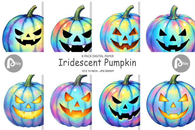 Digital Paper Iridescent Pumpkin Digital Pattern artnoy 