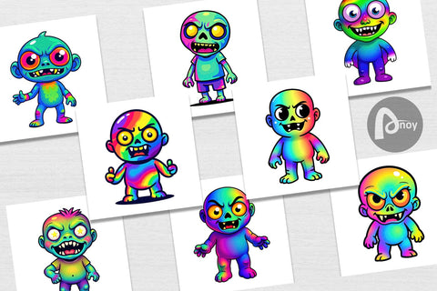 Digital Paper Iridescent Zombie Digital Pattern artnoy 