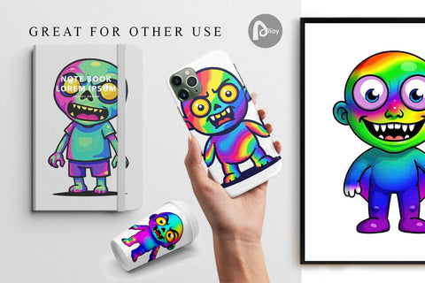 Digital Paper Iridescent Zombie Digital Pattern artnoy 