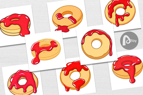 Digital Paper Jam Filled Donut Digital Pattern artnoy 