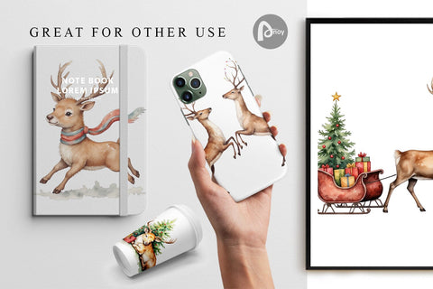 Digital Paper Jolly Reindeer Digital Pattern artnoy 