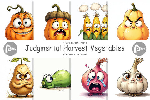 Digital Paper Judgmental Vegetables Digital Pattern artnoy 