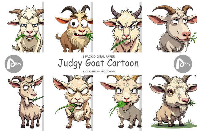 Digital Paper Judgy Goat Digital Pattern artnoy 