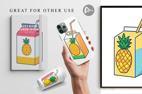 Digital Paper Juice Box Digital Pattern artnoy 