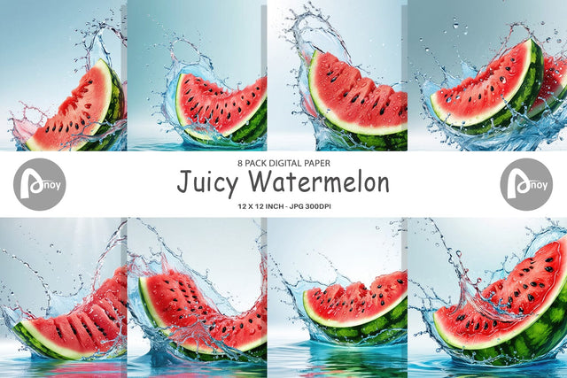 Digital Paper Juicy Watermelon Digital Pattern artnoy 