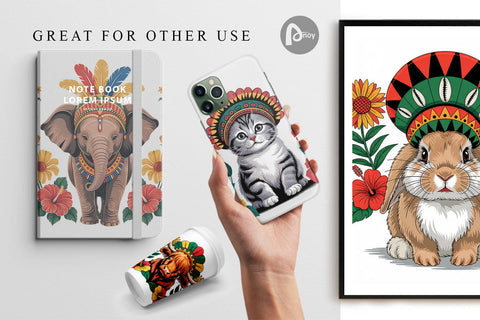 Digital Paper Juneteenth Animal Digital Pattern artnoy 