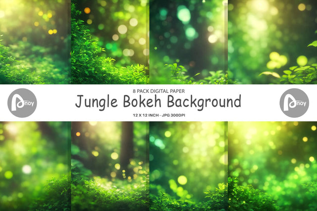 Digital Paper Jungle Bokeh Background Digital Pattern artnoy 