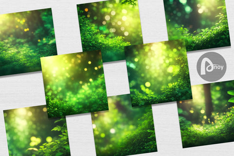 Digital Paper Jungle Bokeh Background Digital Pattern artnoy 