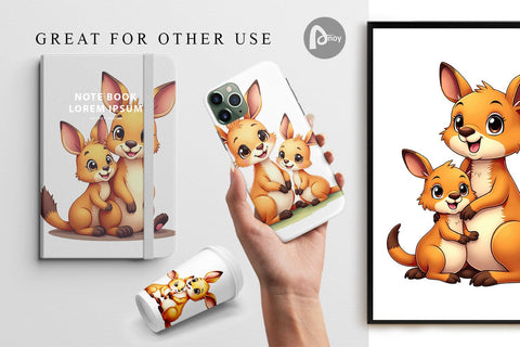 Digital Paper Kangaroo Mother's Day Digital Pattern artnoy 