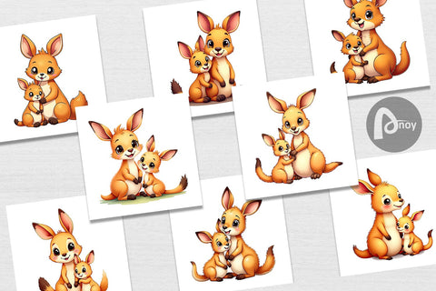 Digital Paper Kangaroo Mother's Day Digital Pattern artnoy 