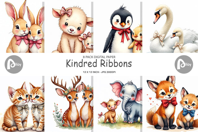 Digital Paper Kindred Ribbons Digital Pattern artnoy 