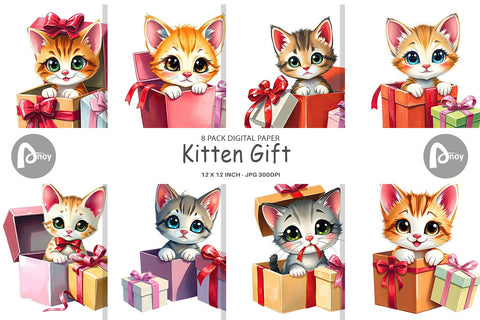 Digital Paper Kitten Gift Digital Pattern artnoy 