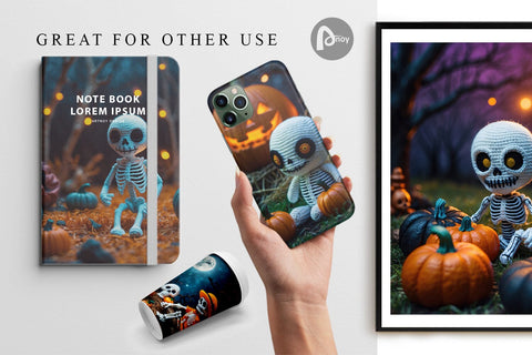 Digital Paper Knitted Skeleton Digital Pattern artnoy 