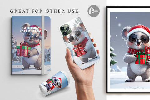 Digital Paper Koala Christmas Digital Pattern artnoy 