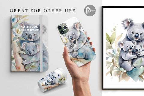 Digital Paper Koala Mother Day Digital Pattern artnoy 