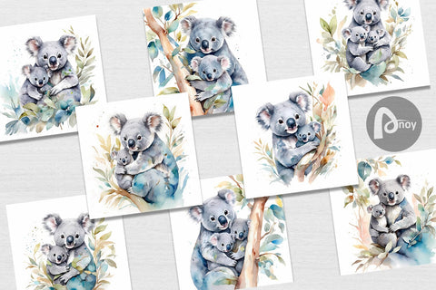 Digital Paper Koala Mother Day Digital Pattern artnoy 