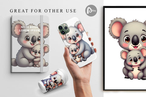 Digital Paper Koala Mother's Day Digital Pattern artnoy 