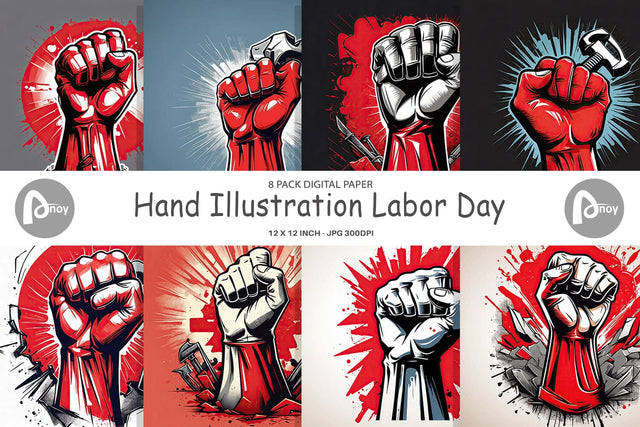 Digital Paper Labor Day Illustration Digital Pattern artnoy 