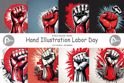 Digital Paper Labor Day Illustration Digital Pattern artnoy 