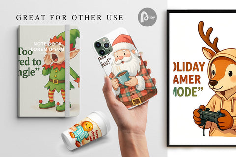 Digital Paper Lazy Christmas Pajamas Digital Pattern artnoy 