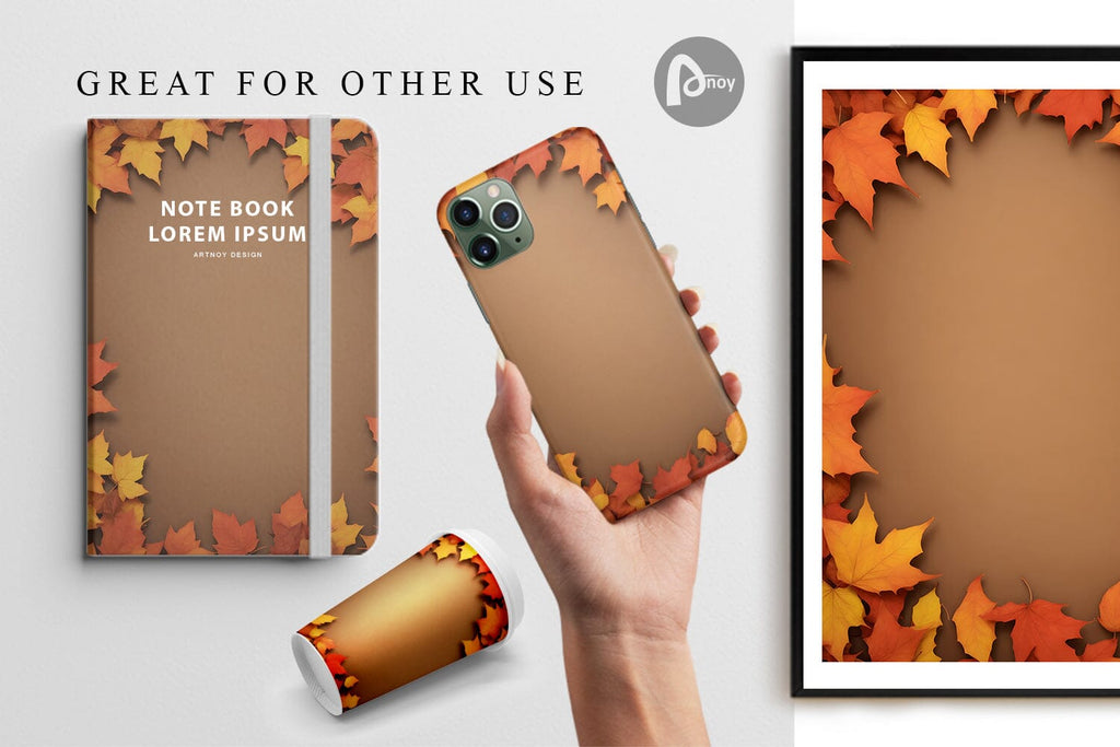 Digital Paper Leaf autumn borders - So Fontsy