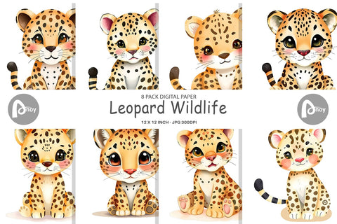 Digital Paper Leopard Wildlife Digital Pattern artnoy 