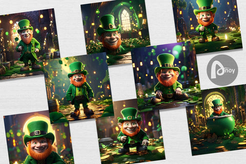 Digital Paper Leprechaun Patrick's Day Digital Pattern artnoy 