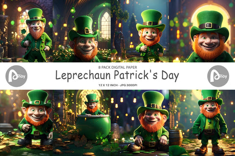 Digital Paper Leprechaun Patrick's Day Digital Pattern artnoy 