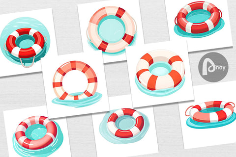 Digital Paper Lifebuoy Digital Pattern artnoy 