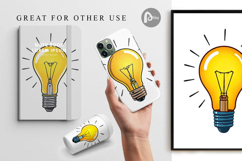 Digital Paper Light Bulb Digital Pattern artnoy 