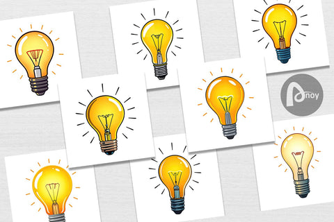 Digital Paper Light Bulb Digital Pattern artnoy 