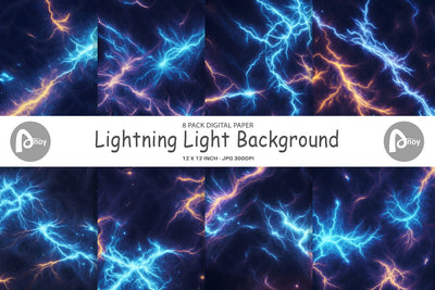 Digital Paper Lightning Light Digital Pattern artnoy 