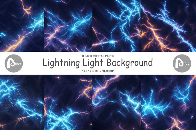 Digital Paper Lightning Light Digital Pattern artnoy 