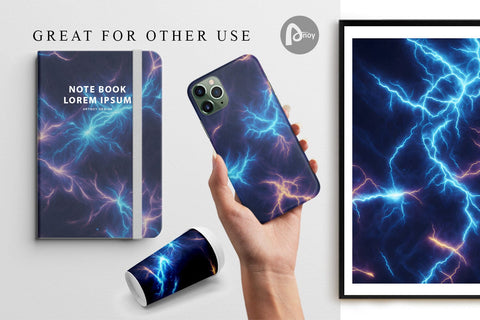 Digital Paper Lightning Light Digital Pattern artnoy 