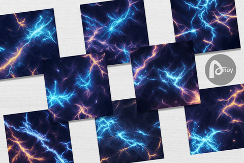 Digital Paper Lightning Light Digital Pattern artnoy 