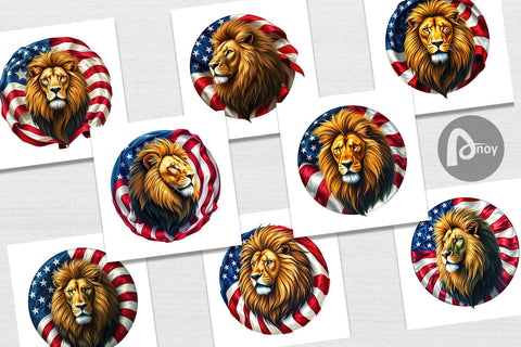 Digital Paper Lion 4th of July Digital Pattern artnoy 