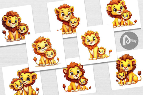 Digital Paper Lion Mother's Day Digital Pattern artnoy 