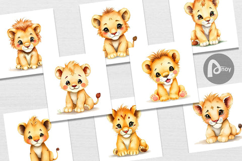 Digital Paper Lion Wildlife Digital Pattern artnoy 