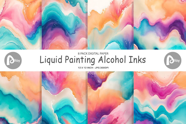 Digital Paper Liquid Alcohol Inks Digital Pattern artnoy 