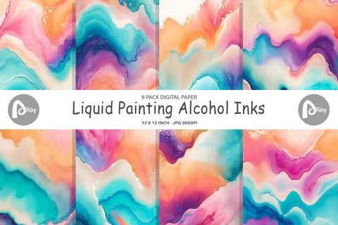 Digital Paper Liquid Alcohol Inks Digital Pattern artnoy 