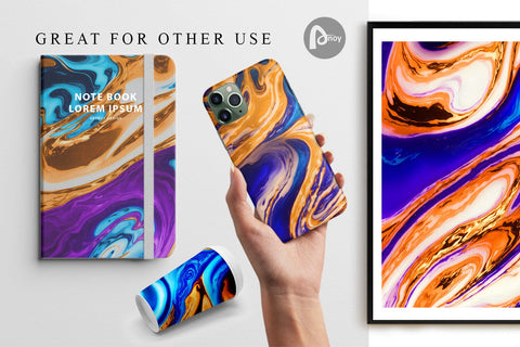 Digital paper Liquid Marble Gold Splashes Digital Pattern artnoy 