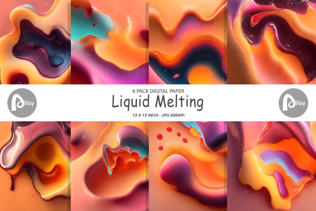Digital Paper Liquid Melting Digital Pattern artnoy 