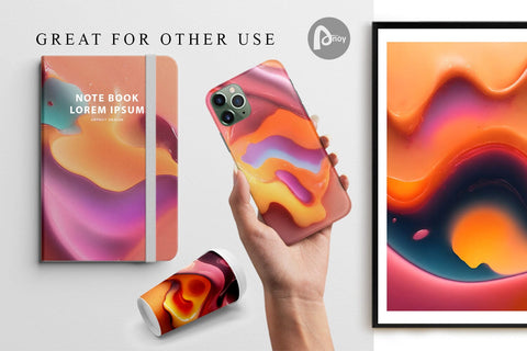 Digital Paper Liquid Melting Digital Pattern artnoy 