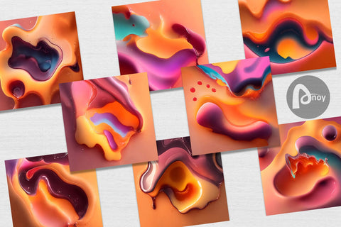 Digital Paper Liquid Melting Digital Pattern artnoy 