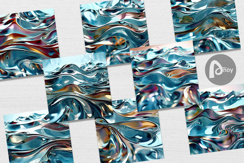 Digital Paper Liquid Metal Flow Digital Pattern artnoy 