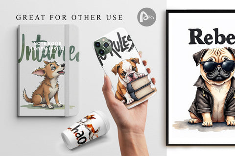 Digital Paper Little Tyrant Canine Watercolor Quotes Digital Pattern artnoy 