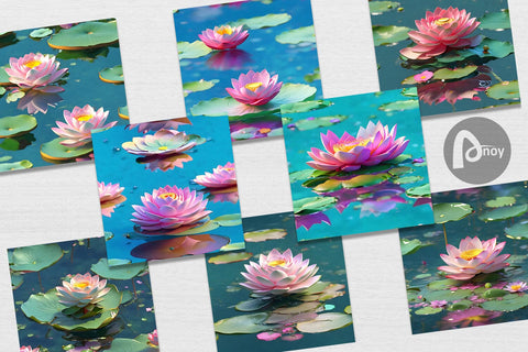 Digital Paper Lotus Flower Pattern Digital Pattern artnoy 