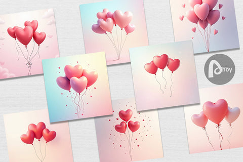 Digital Paper Love Balloon Digital Pattern artnoy 