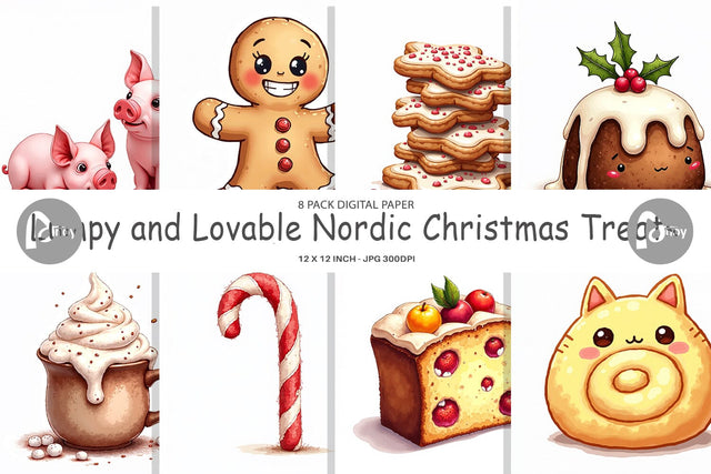 Digital Paper Lumpy Nordic Treats Digital Pattern artnoy 