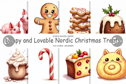 Digital Paper Lumpy Nordic Treats Digital Pattern artnoy 